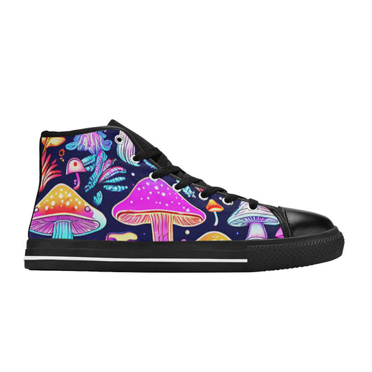 MEN'S Colorful Mushrooms Art Vibes High Top Canvas Grunge Shoes
