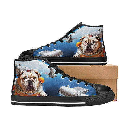 WOMEN'S Space Dog High Top Canvas Cottagecore Sneakers