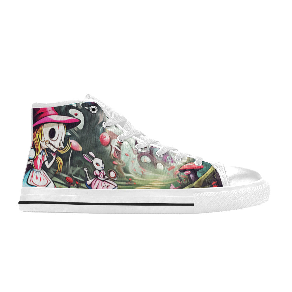 WOMEN'S Evil Wonderland World High Top Canvas Dark Academia Custom Sneakers