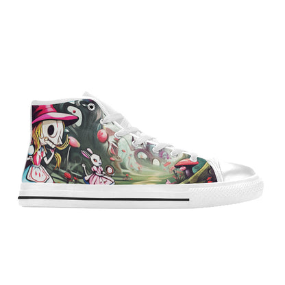 WOMEN'S Evil Wonderland World High Top Canvas Dark Academia Custom Sneakers