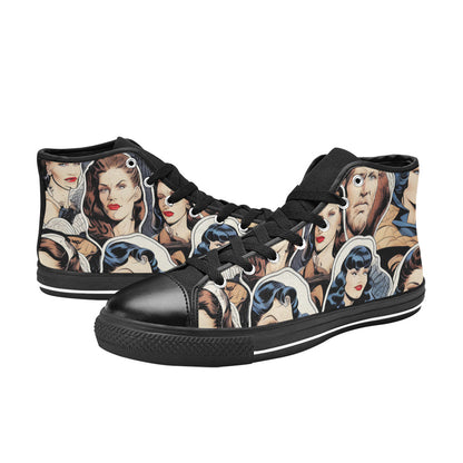 MEN'S Cc Retro Faces Men’S High Top Canvas Cottagecore Custom Sneakers