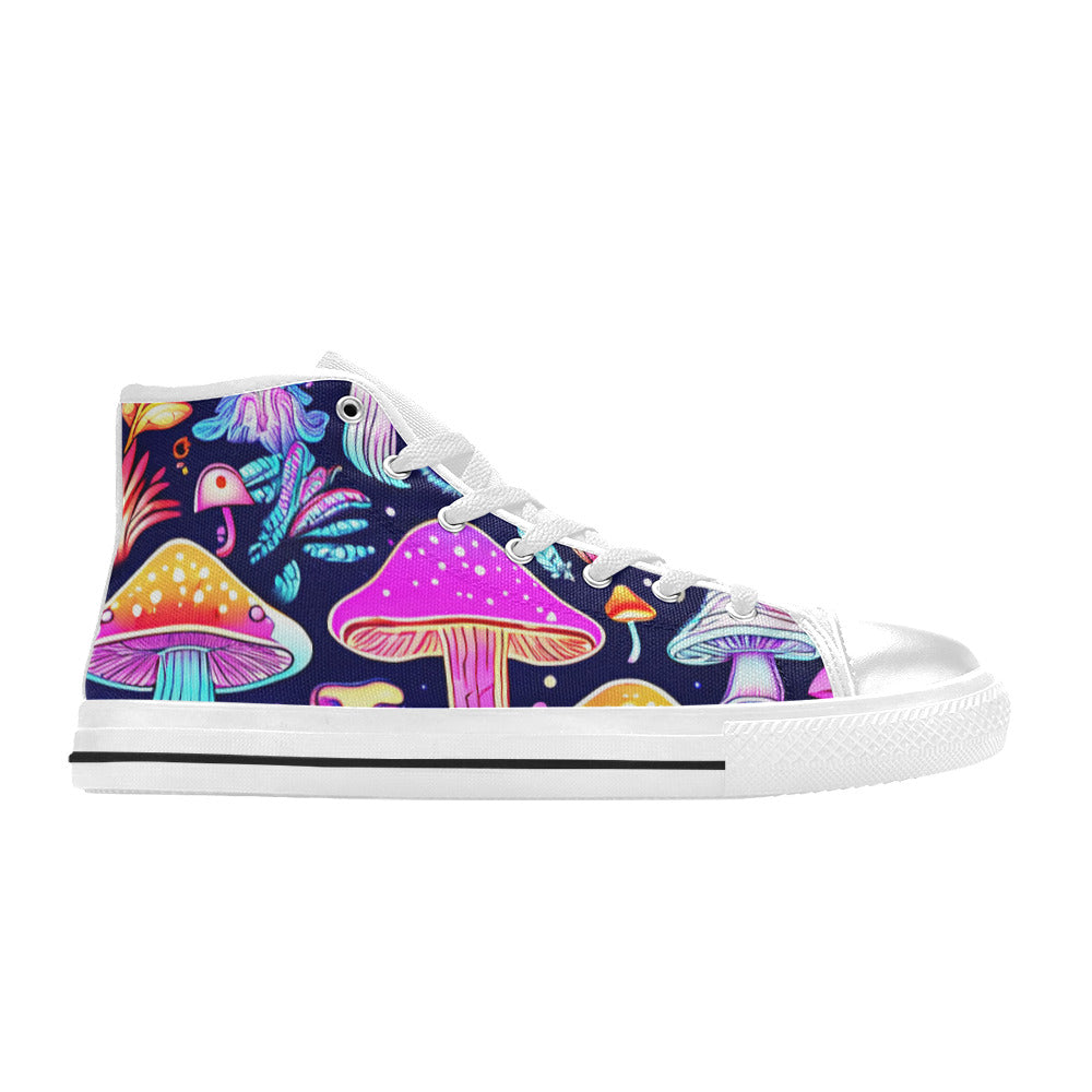 MEN'S Colorful Mushrooms Art Vibes High Top Canvas Neon Fantasy Shoes
