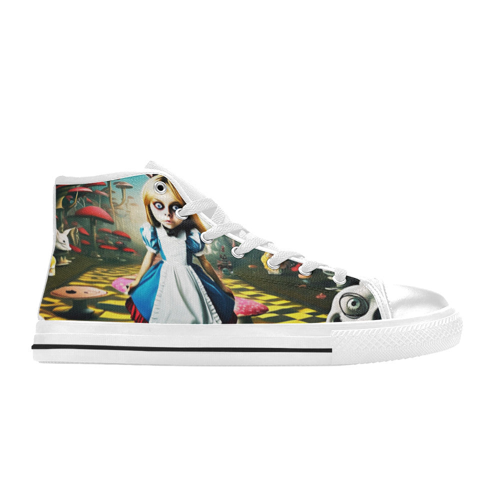 WOMEN'S Creepy Art 2 High Top Canvas Dark Academia Custom Sneakers