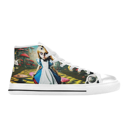 WOMEN'S Creepy Art 2 High Top Canvas Dark Academia Custom Sneakers