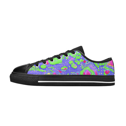 WOMEN'S Cc Acid Bath Art Canvas Grunge Custom Sneakers
