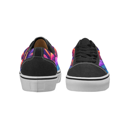 MEN'S Psychedelic Mushroom Cartoon Pattern Low Top Skateboarding Neon Fantasy Custom Sneakers