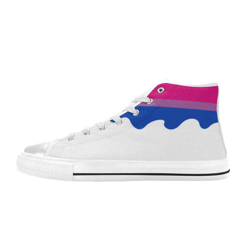 MEN'S Bi Flag Pride LGBT High Top Canvas Custom Sneakers