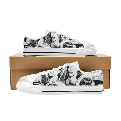 WOMEN'S Cc Retro Faces 2 Canvas Cottagecore Custom Shoes