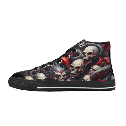 WOMEN'S Snake Dagger Skull Dark High Top Canvas Cottagecore Custom Sneakers