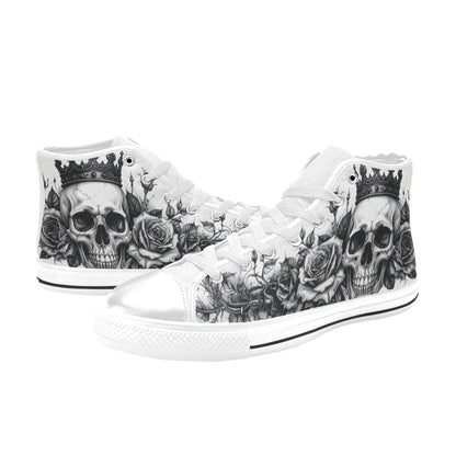 Dark Tattoo Skull Men's Gothic Art High Top Canvas Shoes | Freaky Shoes®