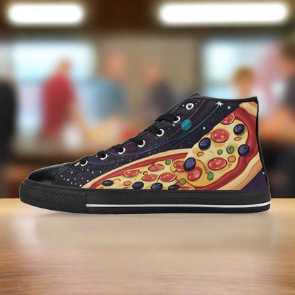 Peacock Crimson Black Unique MEN Bold Art - Freaky Shoes | Custom Art Sneakers