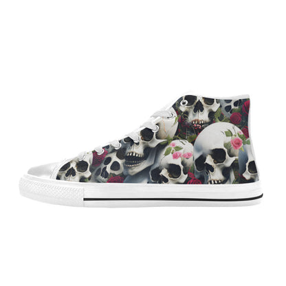 MEN'S Rose Skulls Dark 2 High Top Canvas Y2K Custom Shoes
