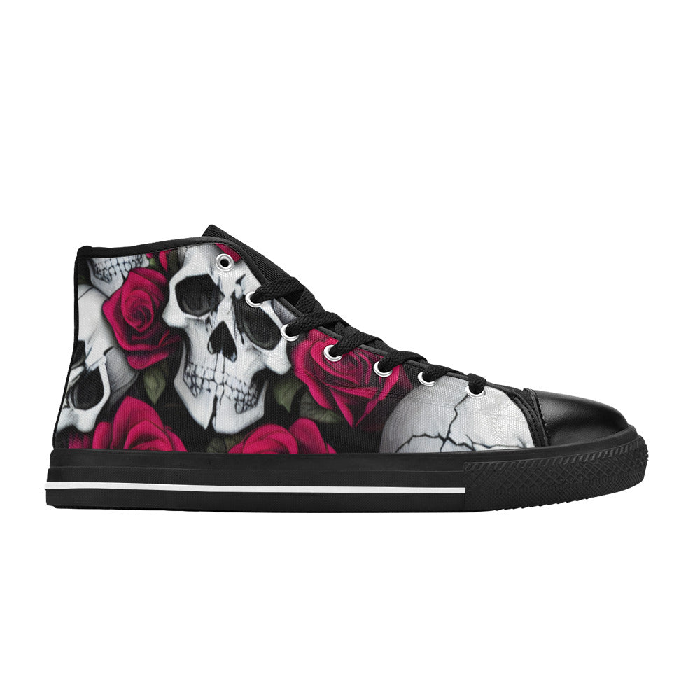 MEN'S Cc Skulls & Roses High Top Canvas Dreamcore Custom Sneakers