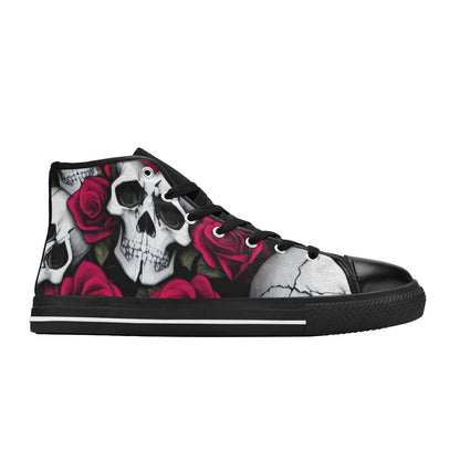MEN'S Cc Skulls Roses 1 High Top Canvas Vivid Sneakers