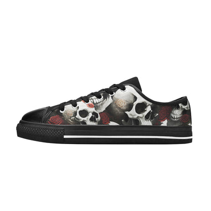 WOMEN'S Rose Skulls Dark 3 Canvas Grunge Sneakers