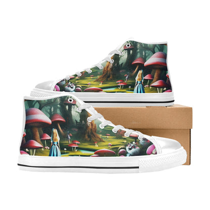 MEN'S Creepy Art Men’S High Top Canvas Wallpaper Art Custom Shoes