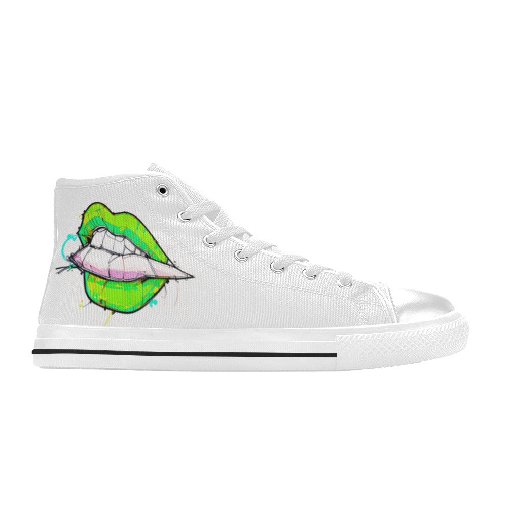 WOMEN'S Cc Mouth Joint High Top Canvas Wallpaper Art Custom Sneakers