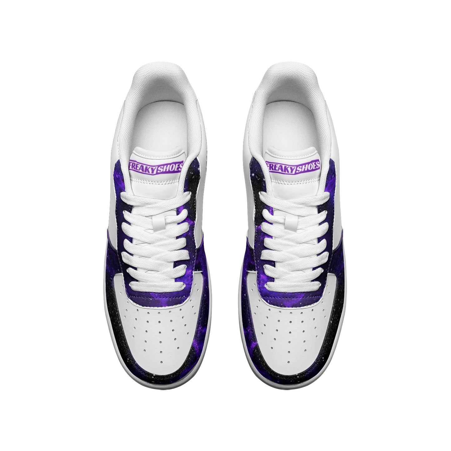 Deep Space Star Cluster Classic Custom Sneakers | Freaky Shoes® Unisex Low Top Leather Sneakers