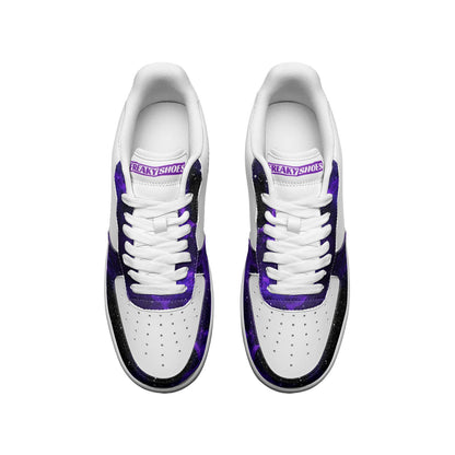 Deep Space Star Cluster Classic Custom Sneakers | Freaky Shoes® Unisex Low Top Leather Sneakers