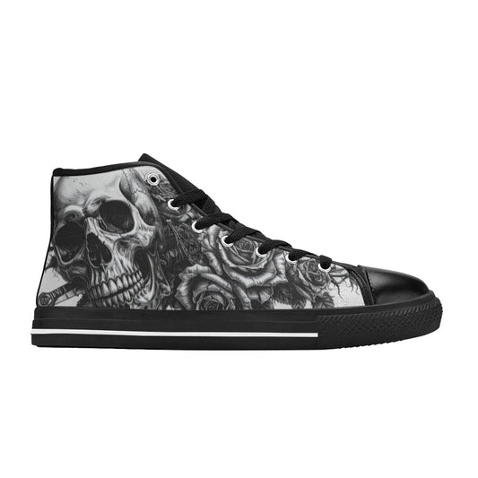 MEN'S Dark Crown Skull Gothic High Top Canvas Dark Academia Custom Sneakers