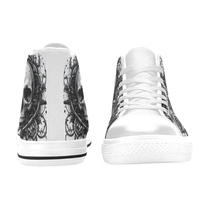 Skull & Crown Gothic Women's Dark Art High Top Canvas Shoes | Freaky Shoes®