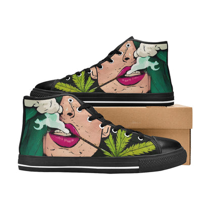 WOMEN'S Cc 420 Woman Weed High Top Canvas Neon Fantasy Sneakers