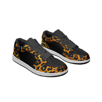 Leopard Print Bold Custom Shoes | Freaky Shoes® Unisex Low Top Sneakers