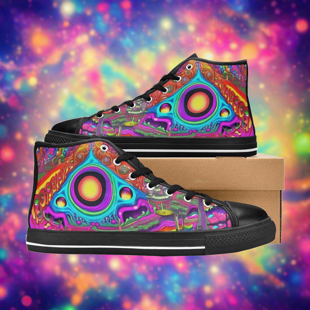 Dragon Red Gold Custom WOMEN Bold Art - Freaky Shoes | Custom Art Sneakers