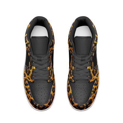 Leopard Print Bold Custom Shoes | Freaky Shoes® Unisex Low Top Sneakers