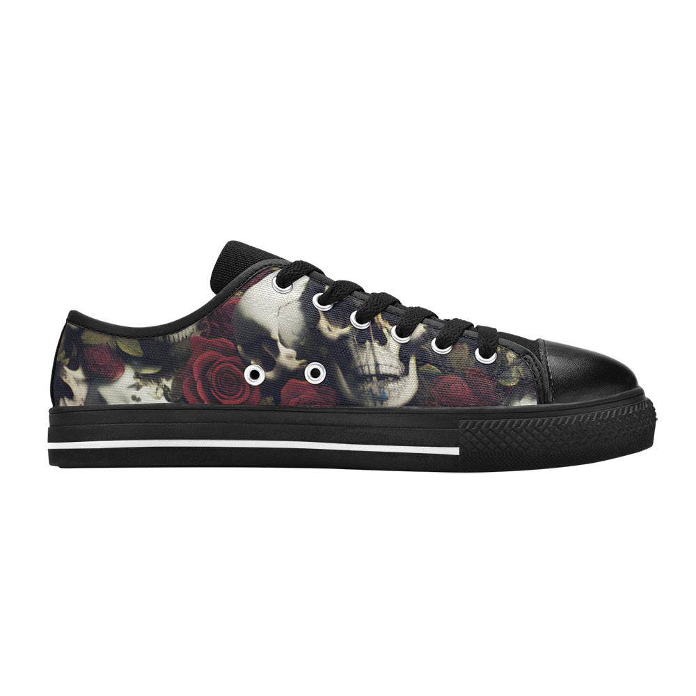 WOMEN'S Rose Skulls Dark Canvas Dreamcore Sneakers