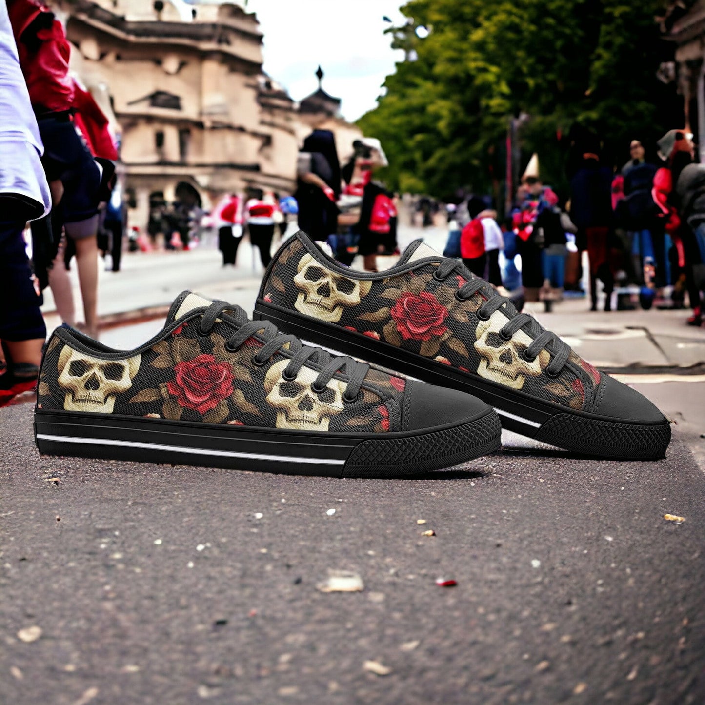 Cherry Blossom Amber Gold Custom Bold Art - Freaky Shoes | Custom Art Sneakers