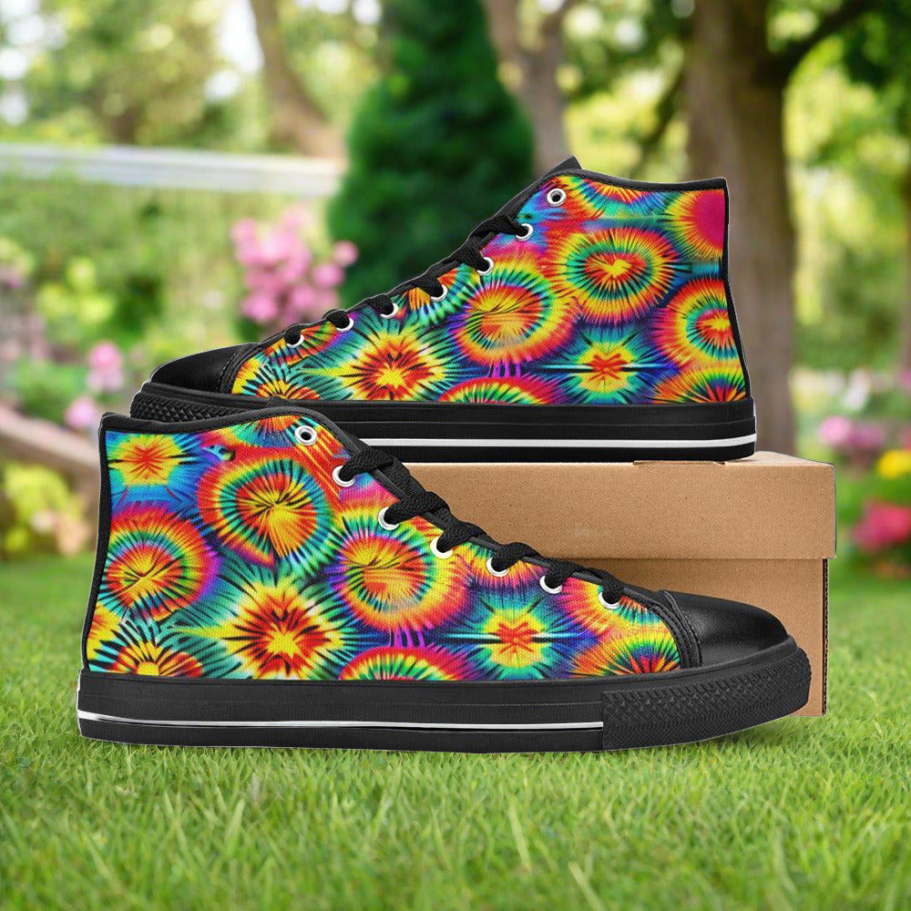 Jellyfish Pink Cream Ornate MEN Bold Art - Freaky Shoes | Custom Art Sneakers