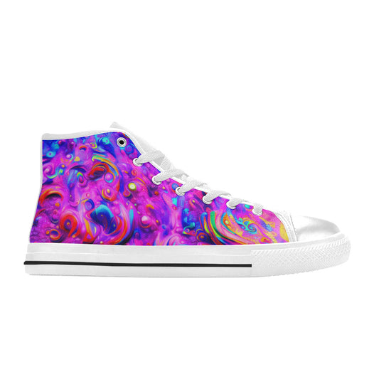 WOMEN'S Cc Acid Bath Art High Top Canvas Wallpaper Art Sneakers