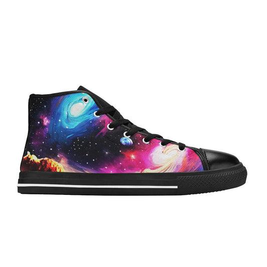 MEN'S Acrylic Galaxy Art Men’S High Top Canvas Neon Fantasy Custom Shoes