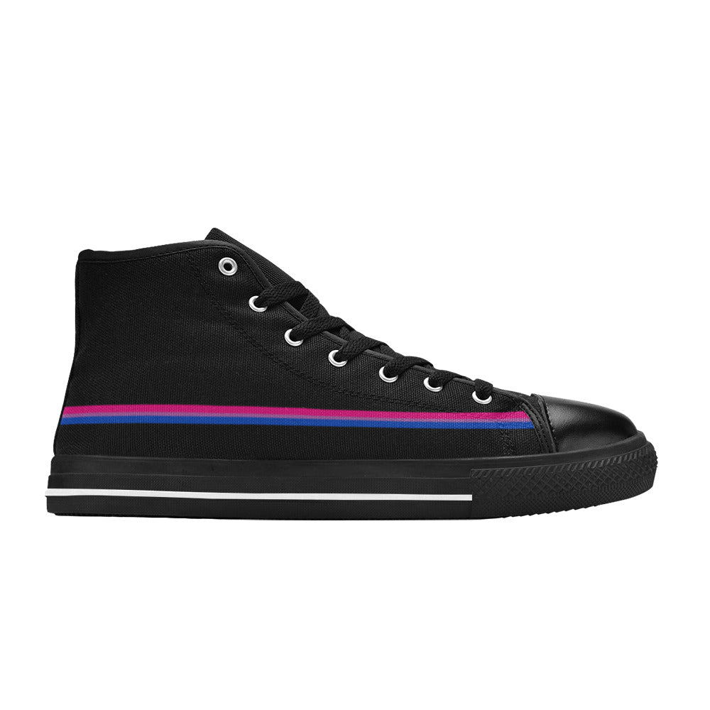 MEN'S Cc Pride Lgbt Bi High Top Canvas Grunge Custom Sneakers