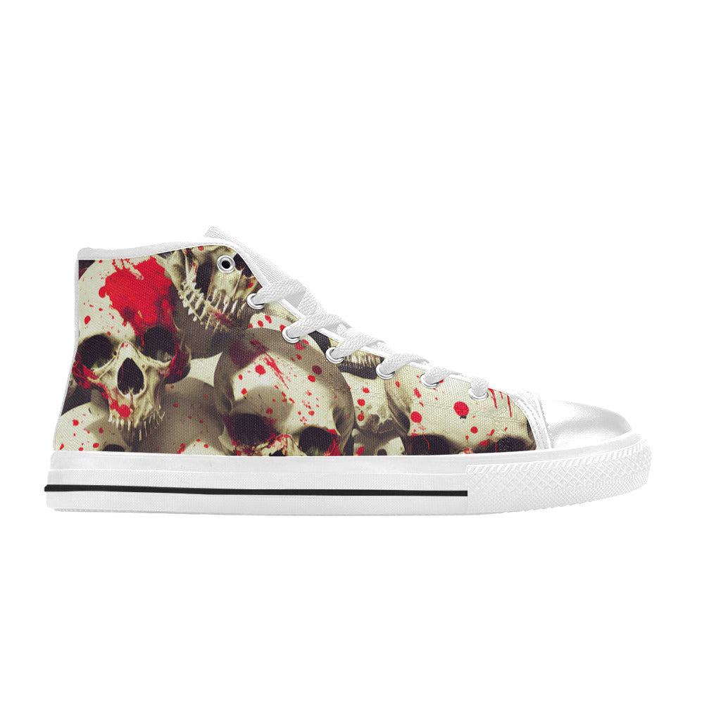 MEN'S Splatter Skulls 2 Men’S High Top Canvas Wallpaper Art Shoes
