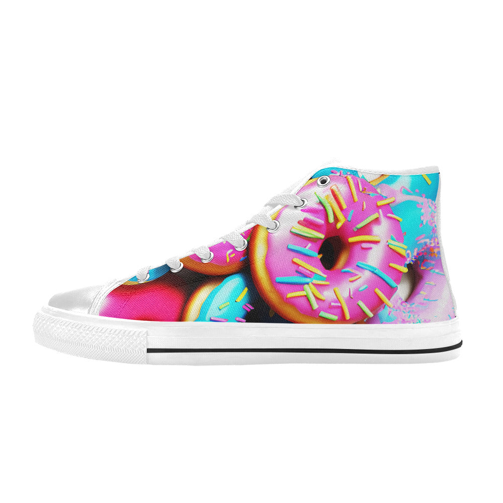 WOMEN'S Cc Donut Art High Top Canvas Wallpaper Art Custom Shoes