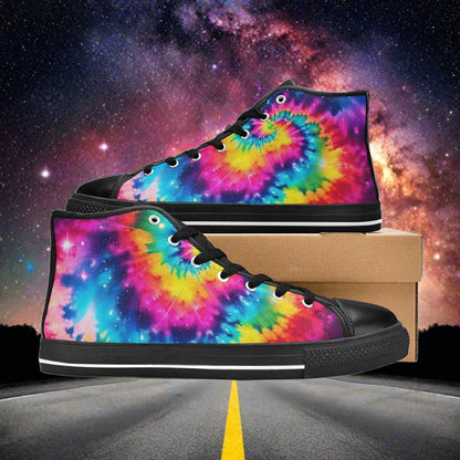 Aurora Borealis Navy Indigo Vivid MEN Bold Art - Freaky Shoes | Custom Art Sneakers