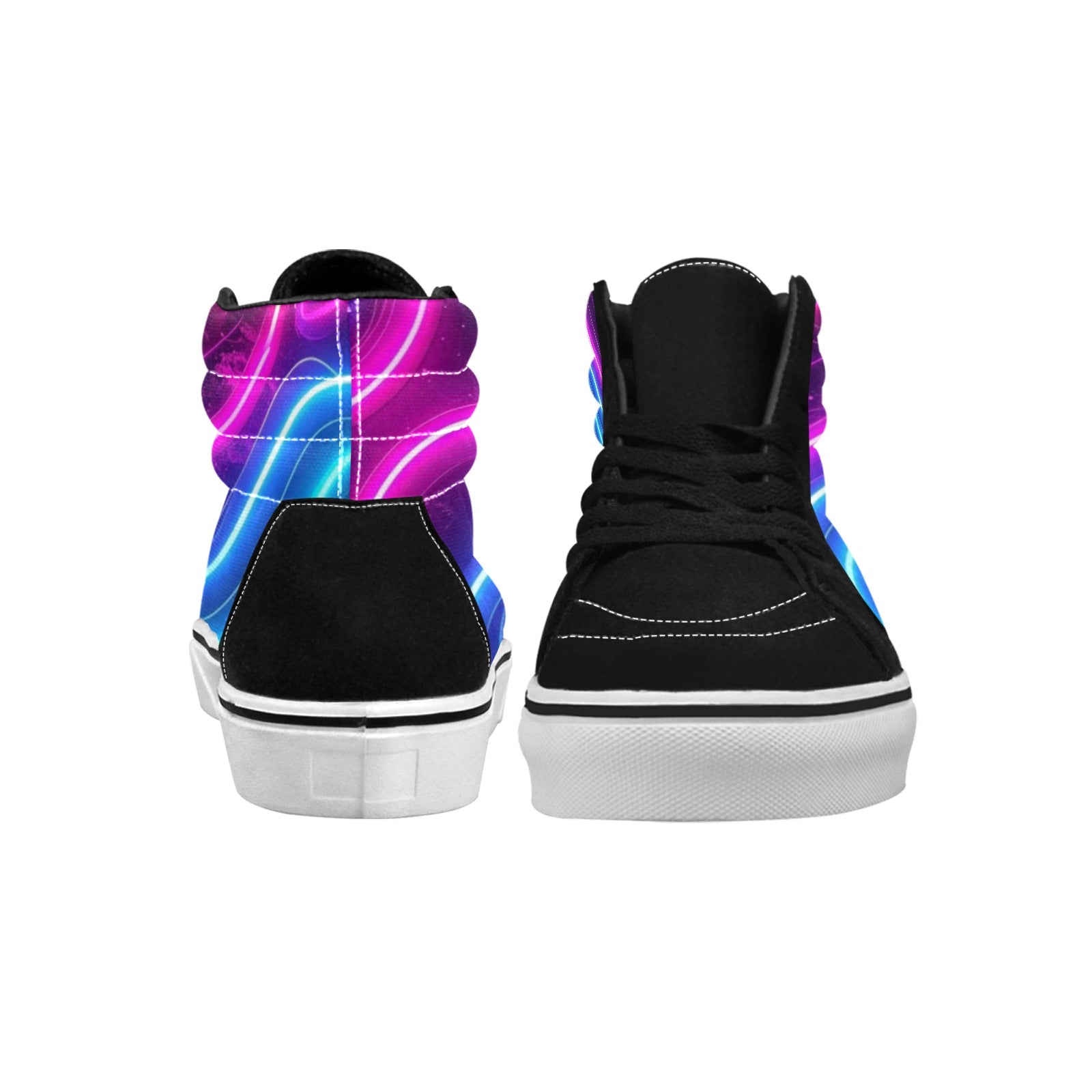 WOMEN'S 1980S Neon Cartoon Art High Top Skateboarding Surreal Custom Sneakers