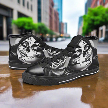 Aurora Borealis Amber Gold Custom WOMEN Bold Art - Freaky Shoes | Custom Art Sneakers