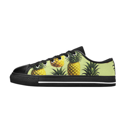 WOMEN'S Pineapples Please 4 Canvas Grunge Custom Sneakers