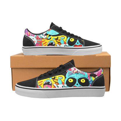 MEN'S Crazy Illustrations 2 Low Top Skateboarding Aesthetic Custom Shoes