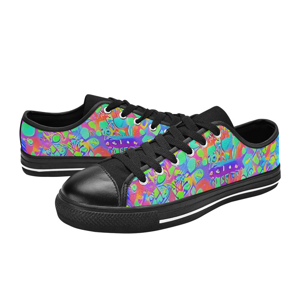 WOMEN'S Cc Acid Bath Art Canvas Neon Fantasy Custom Shoes