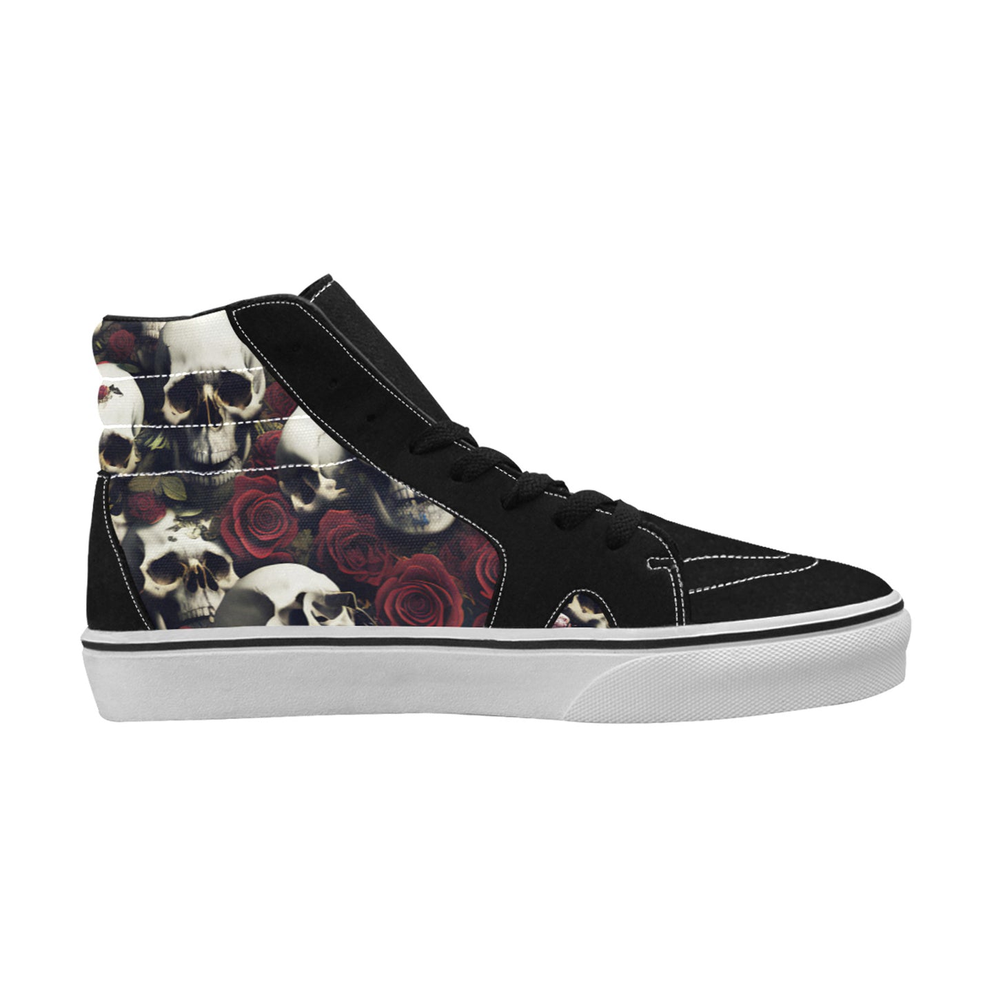 MEN'S Rose Skulls Dark High Top Skateboarding Vivid Custom Shoes