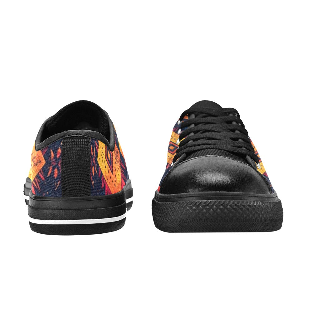 Wild Tribal Ripple 2 Men's Low Top Canvas Shoes
