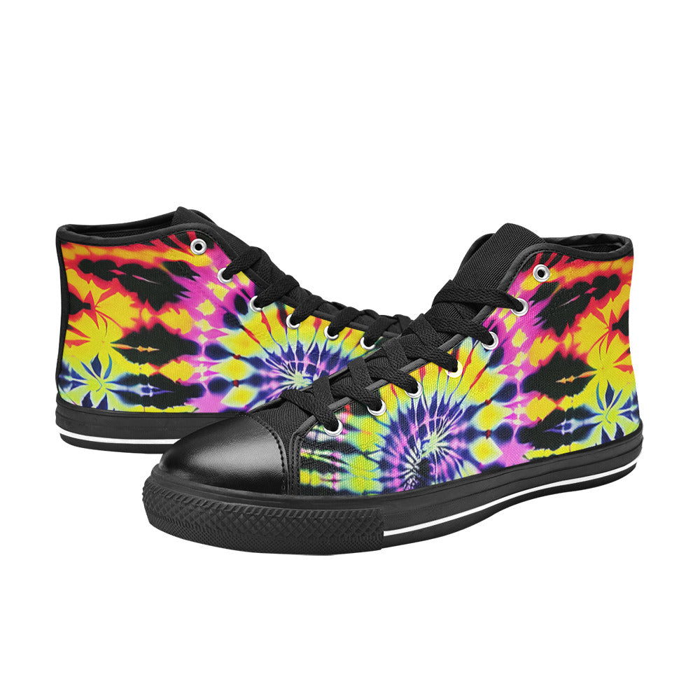 MEN'S Cc Tie Dye Art High Top Canvas Dark Academia Custom Sneakers