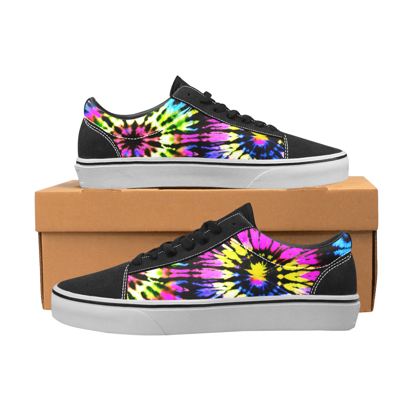 WOMEN'S Tie Dye Art 12 Low Top Skateboarding Dark Academia Shoes