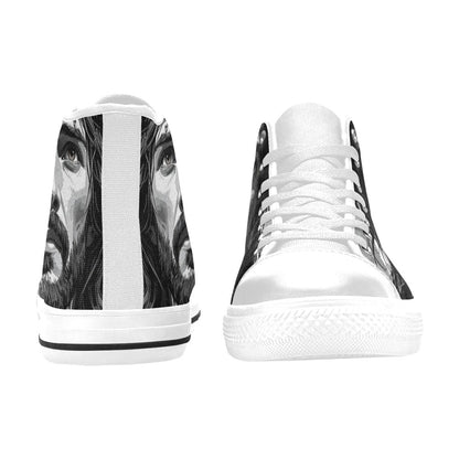 WOMEN'S Jesus_Ht_04 High Top Canvas Wallpaper Art Custom Shoes