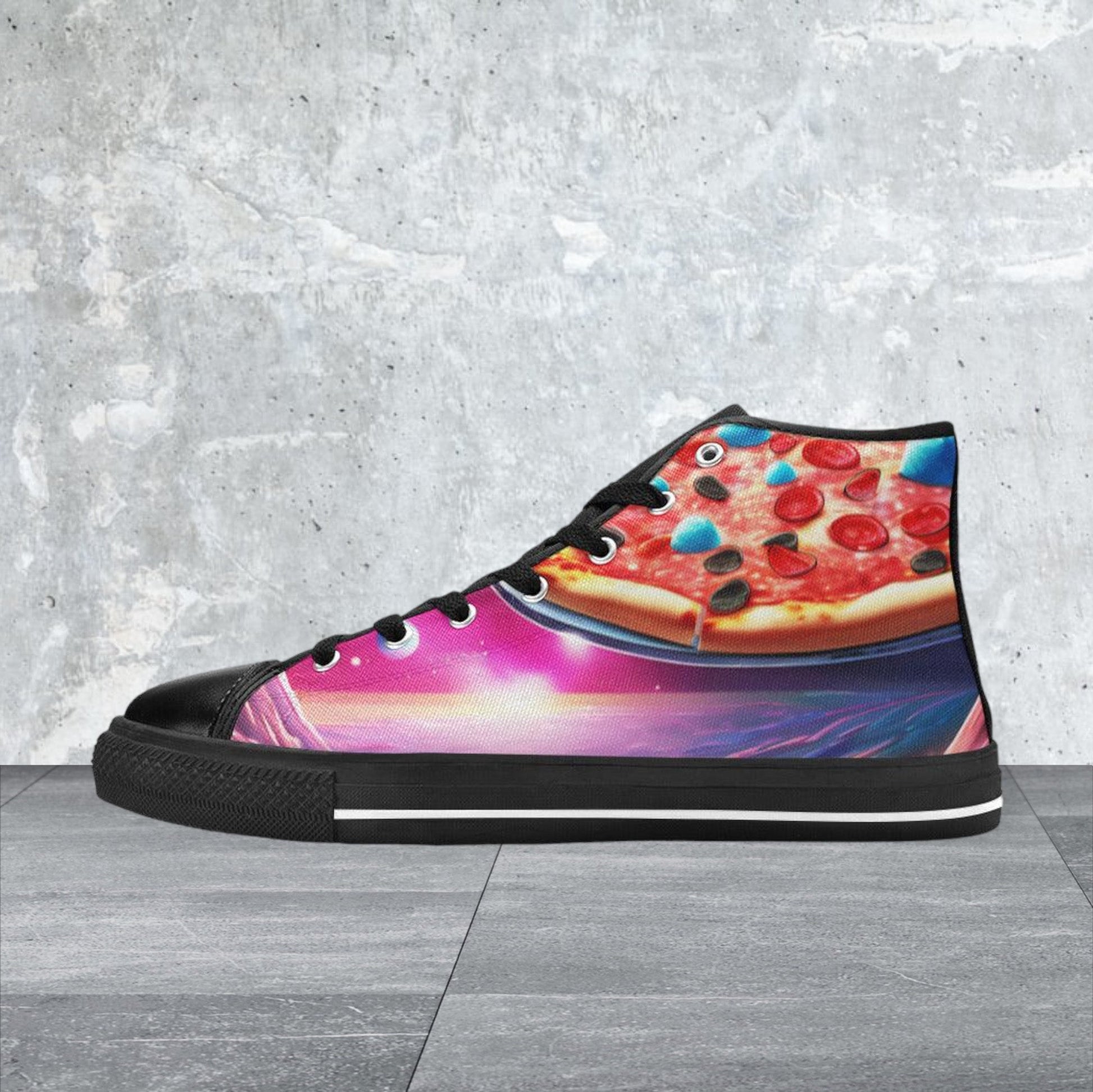 Jellyfish Crimson Black Wearable WOMEN Bold Art - Freaky Shoes | Custom Art Sneakers
