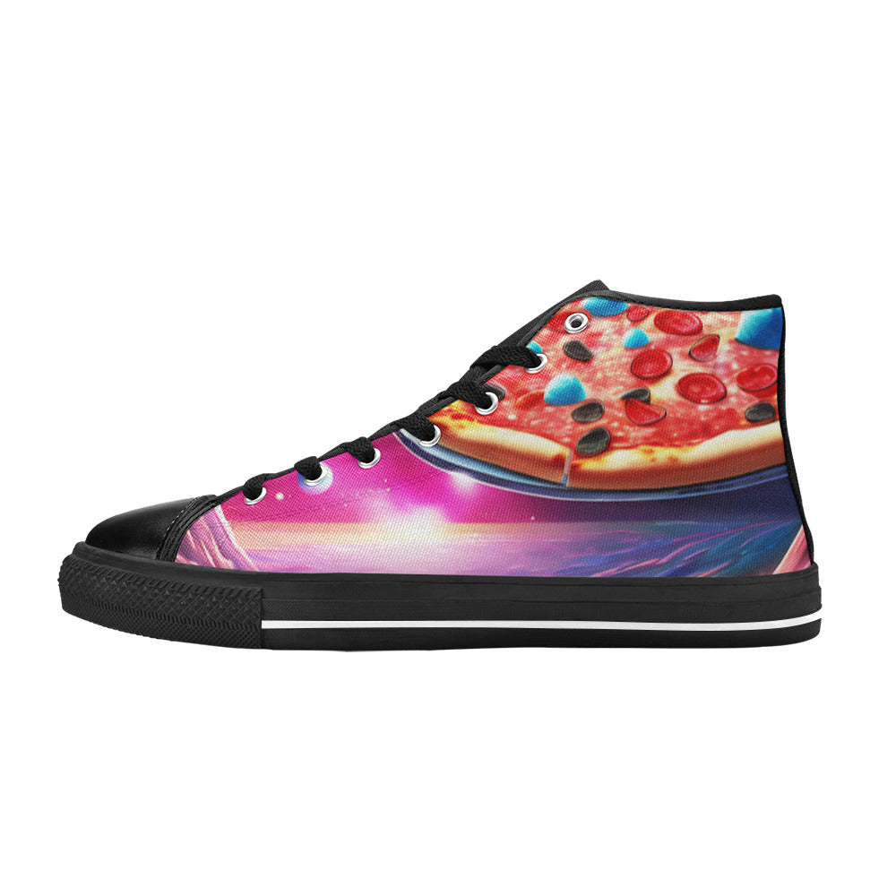 WOMEN'S Pizza Space 3 High Top Canvas Neon Fantasy Shoes